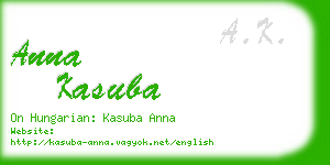 anna kasuba business card